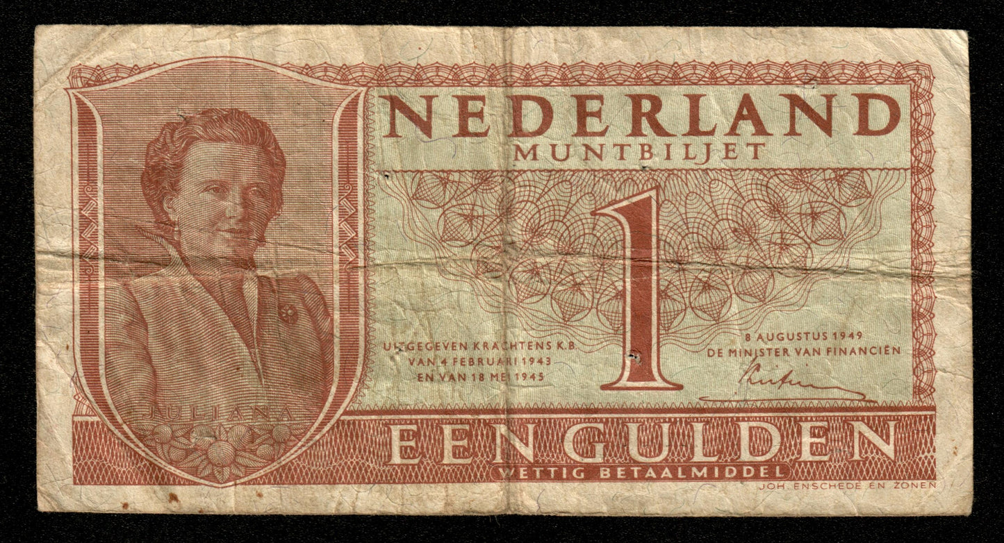 PAYS-BAS - NETHERLANDS - 1 Gulden 1949 Muntbiljet P.72 TB / Fine