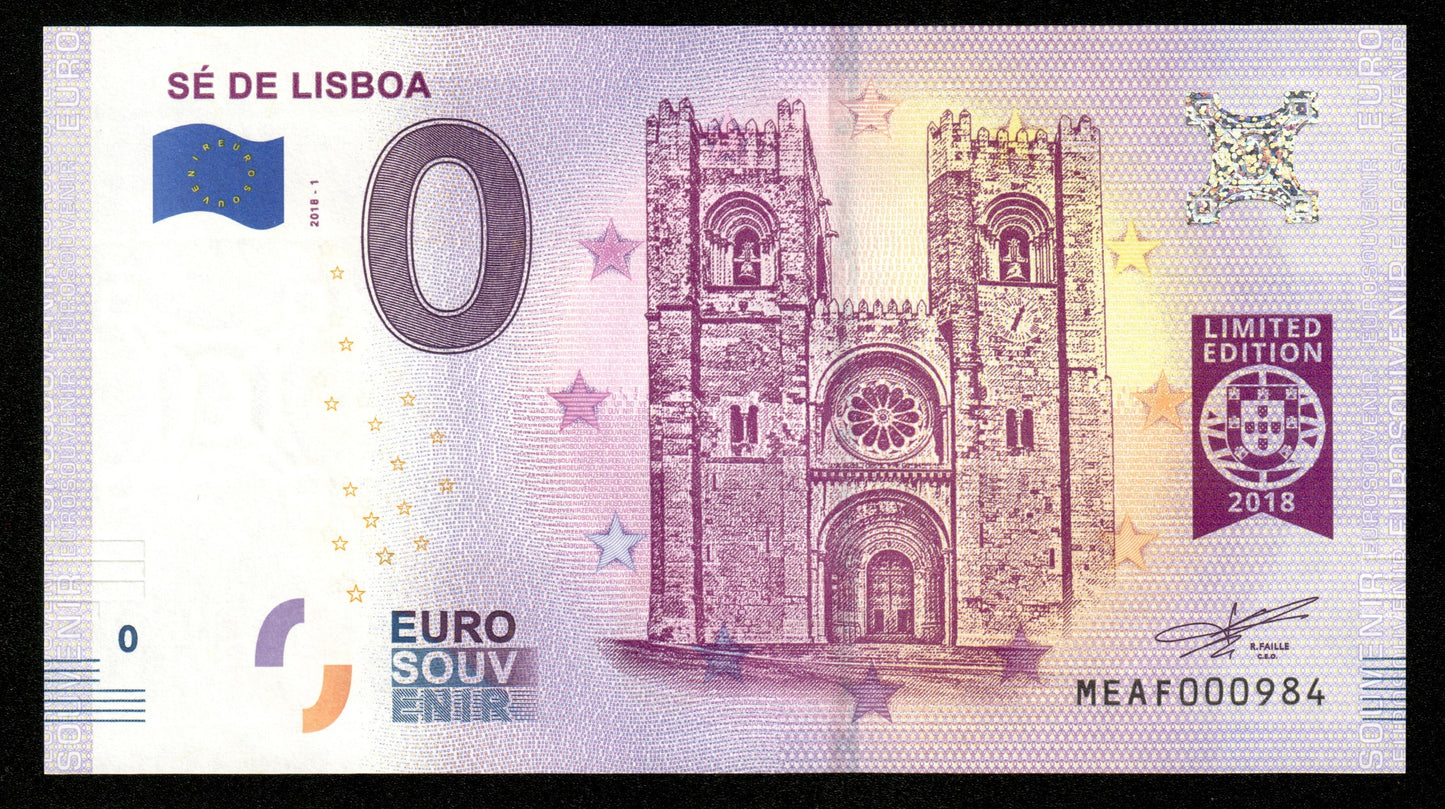 Billet Souvenir 0 Euro - Portugal, SÉ DE LISBOA 2018-1 NEUF / UNC