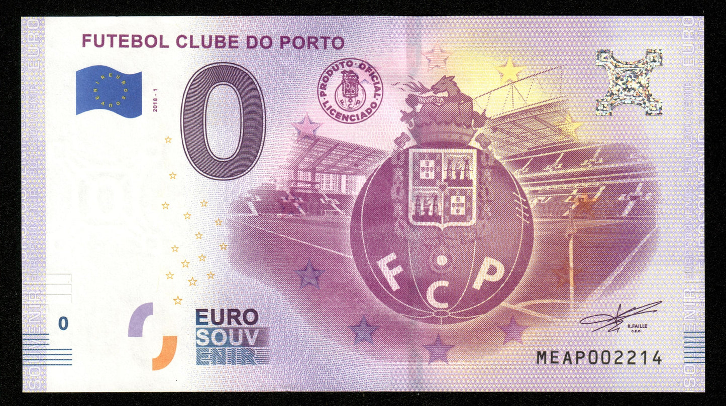 Billet Souvenir 0 Euro - Portugal, FUTEBOL CLUBE DO PORTO 2018-1 NEUF / UNC