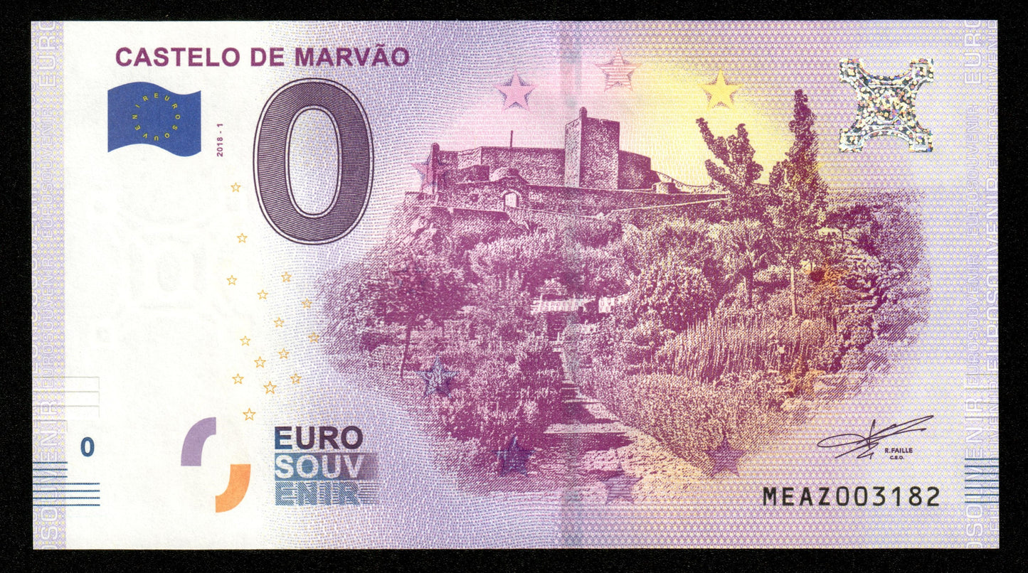 Billet Souvenir 0 Euro - Portugal, CASTELO DE MARVÃO 2018-1 NEUF / UNC