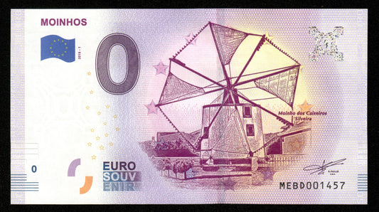 Billet Souvenir 0 Euro - Portugal, MOINHOS 2018-1 NEUF / UNC