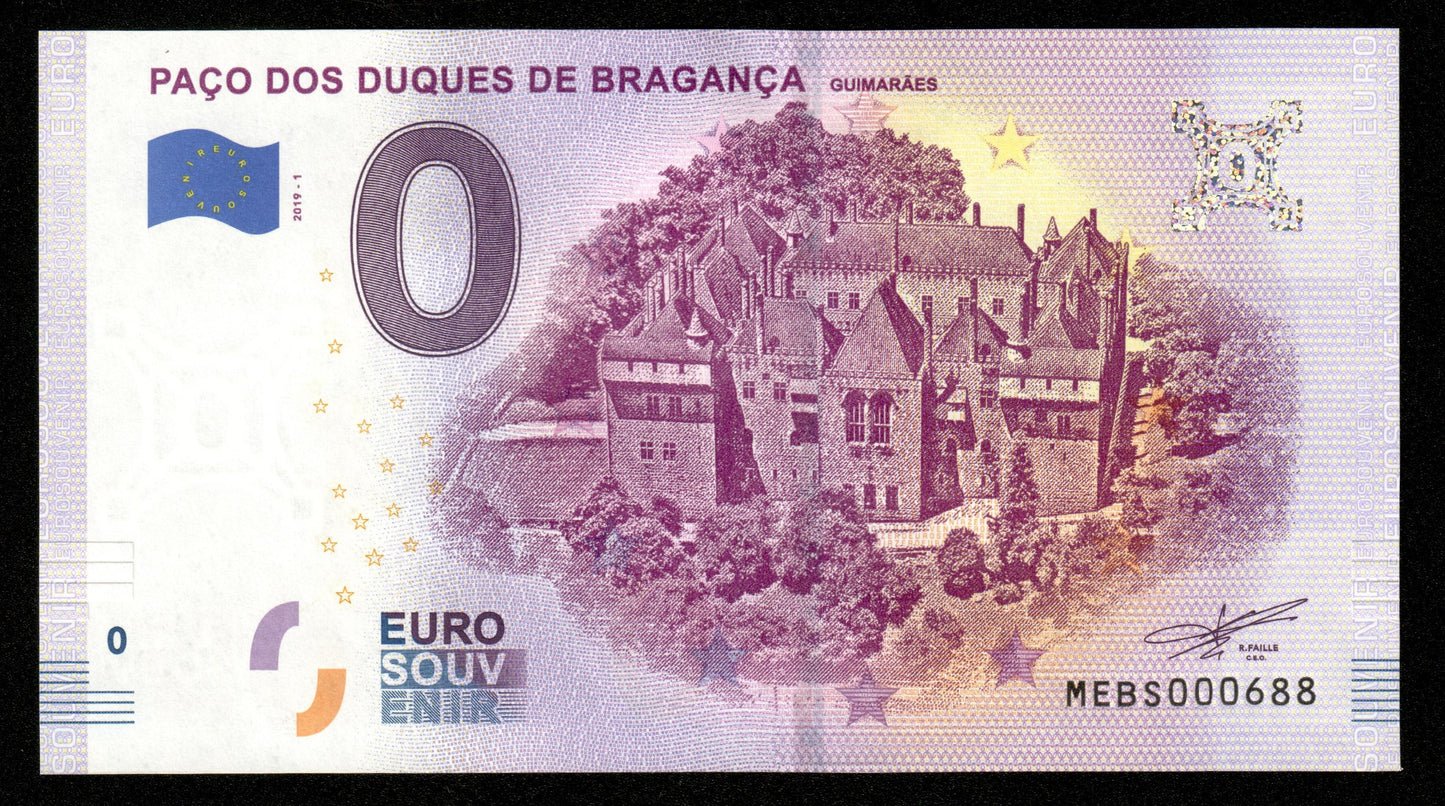 Billet Souvenir 0 Euro - Portugal, PAÇO DOS DUQUES DE BRAGANÇA GUIMARÃES 2019-1 NEUF / UNC