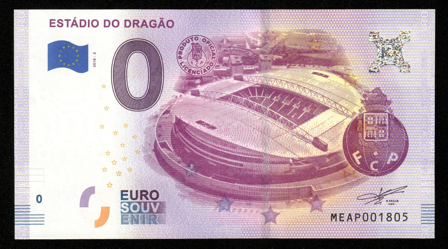 Billet Souvenir 0 Euro - Portugal, ESTÁDIO DO DRAGÃO 2018-2 NEUF / UNC