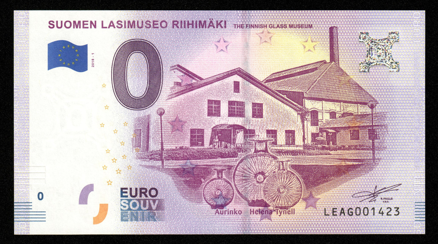 Billet Souvenir 0 Euro - Finland, SUOMEN LASIMUSEO RIIHIMÄKI 2018-1 NEUF / UNC