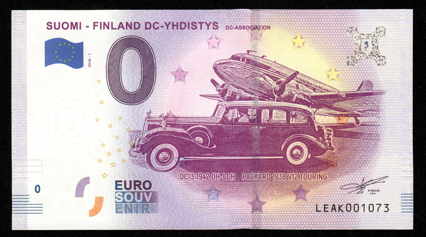 Billet Souvenir 0 Euro - SUOMI - FINLAND DC-YHDISTYS DC ASSOCIATION 2018-1 NEUF / UNC