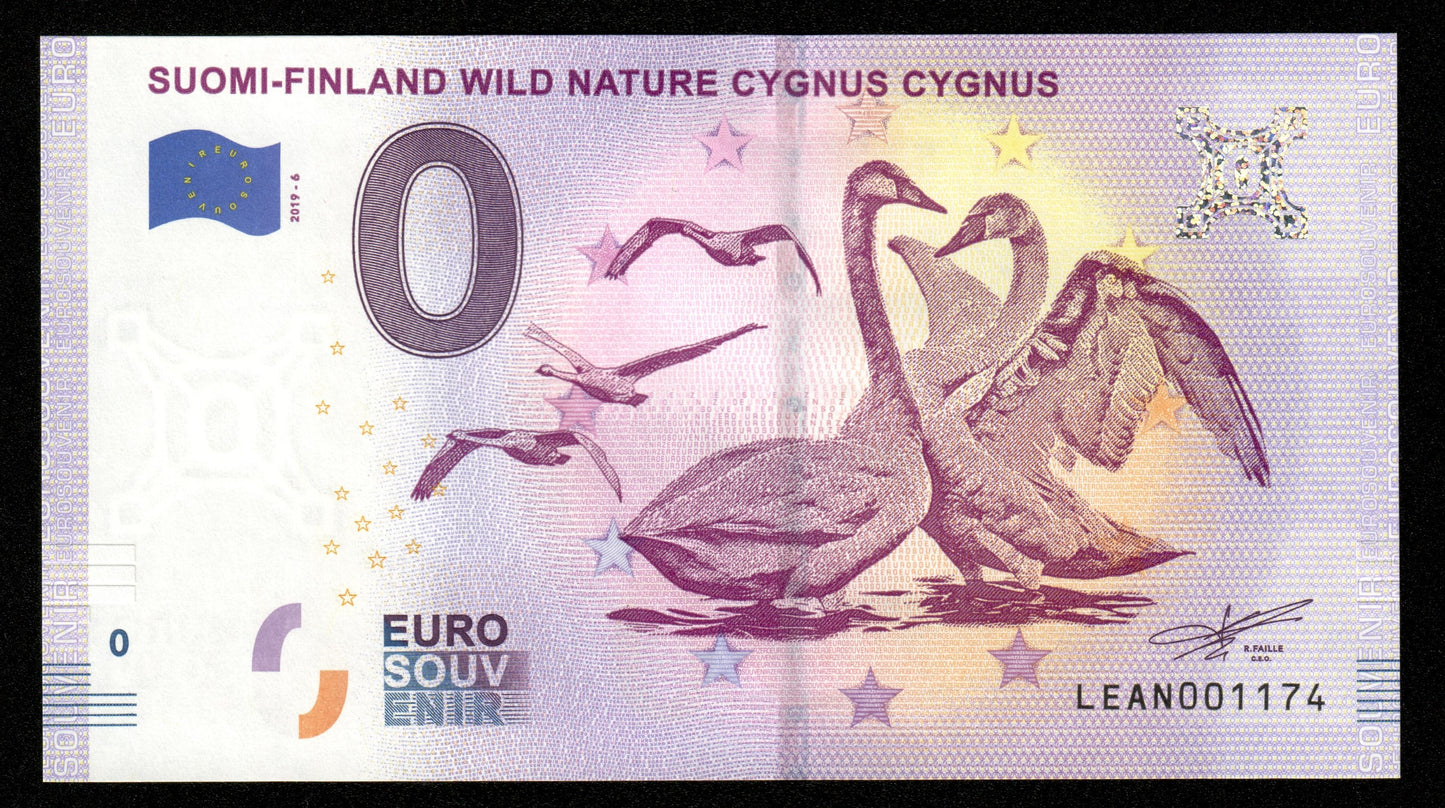 Billet Souvenir 0 Euro - SUOMI-FINLAND WILD NATURE CYGNUS CYGNUS 2019-6 NEUF / UNC