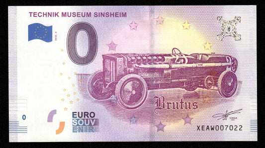 Billet Souvenir 0 Euro - Germany, TECHNIK MUSEUM SINSHEIM 2018-2 NEUF / UNC