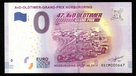 Billet Souvenir 0 Euro - Germany, AvD-OLDTIMER-GRAND-PRIX NÜRBURGRING 2019-2 NEUF / UNC