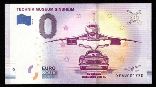 Billet Souvenir 0 Euro - Germany, TECHNIK MUSEUM SINSHEIM 2019-4 NEUF / UNC