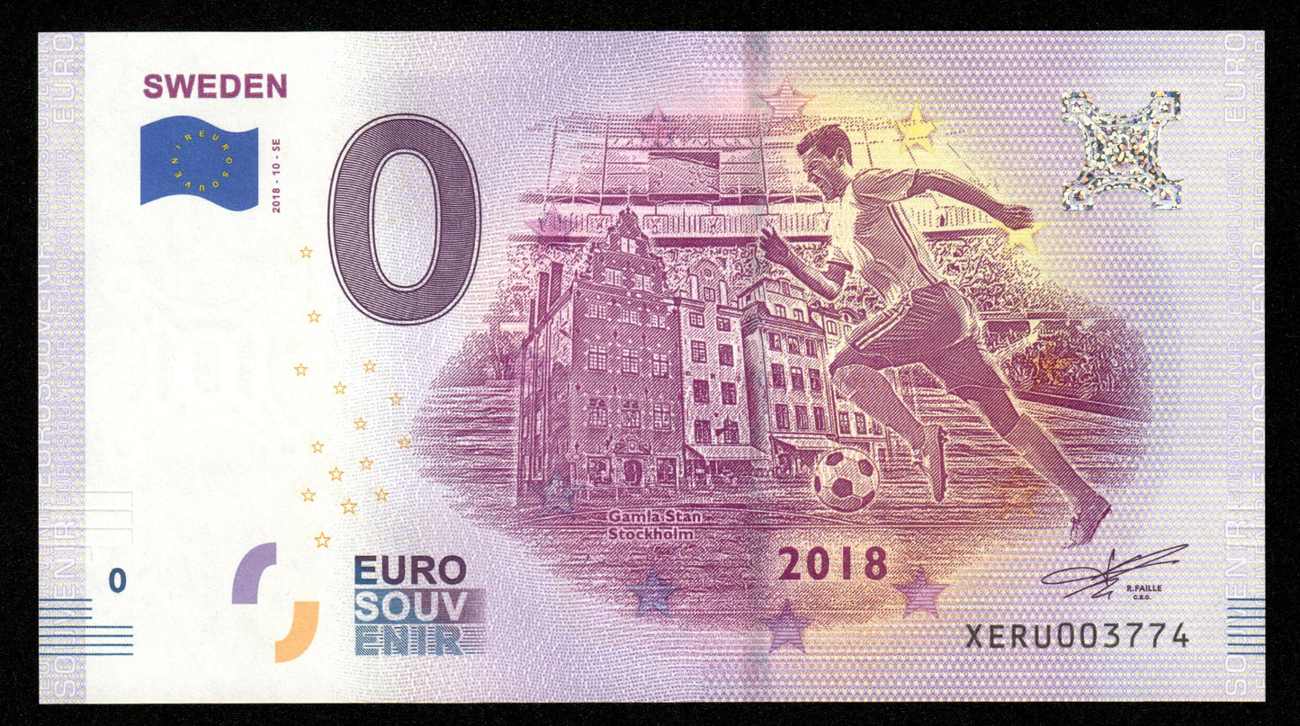 Billet Souvenir 0 Euro - Coupe du monde de football : SWEDEN 2018-10-SE NEUF / UNC