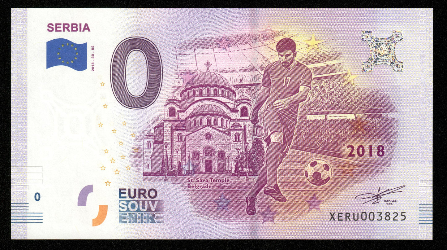 Billet Souvenir 0 Euro - Coupe du monde de football : SERBIA 2018-30-RS NEUF / UNC