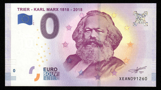 Billet Souvenir 0 Euro - Germany, TRIER - KARL MARX 1818 - 2018-1 NEUF / UNC