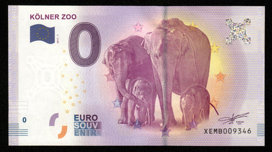 Billet Souvenir 0 Euro - Germany, KÖLNER ZOO 2017-1 NEUF / UNC