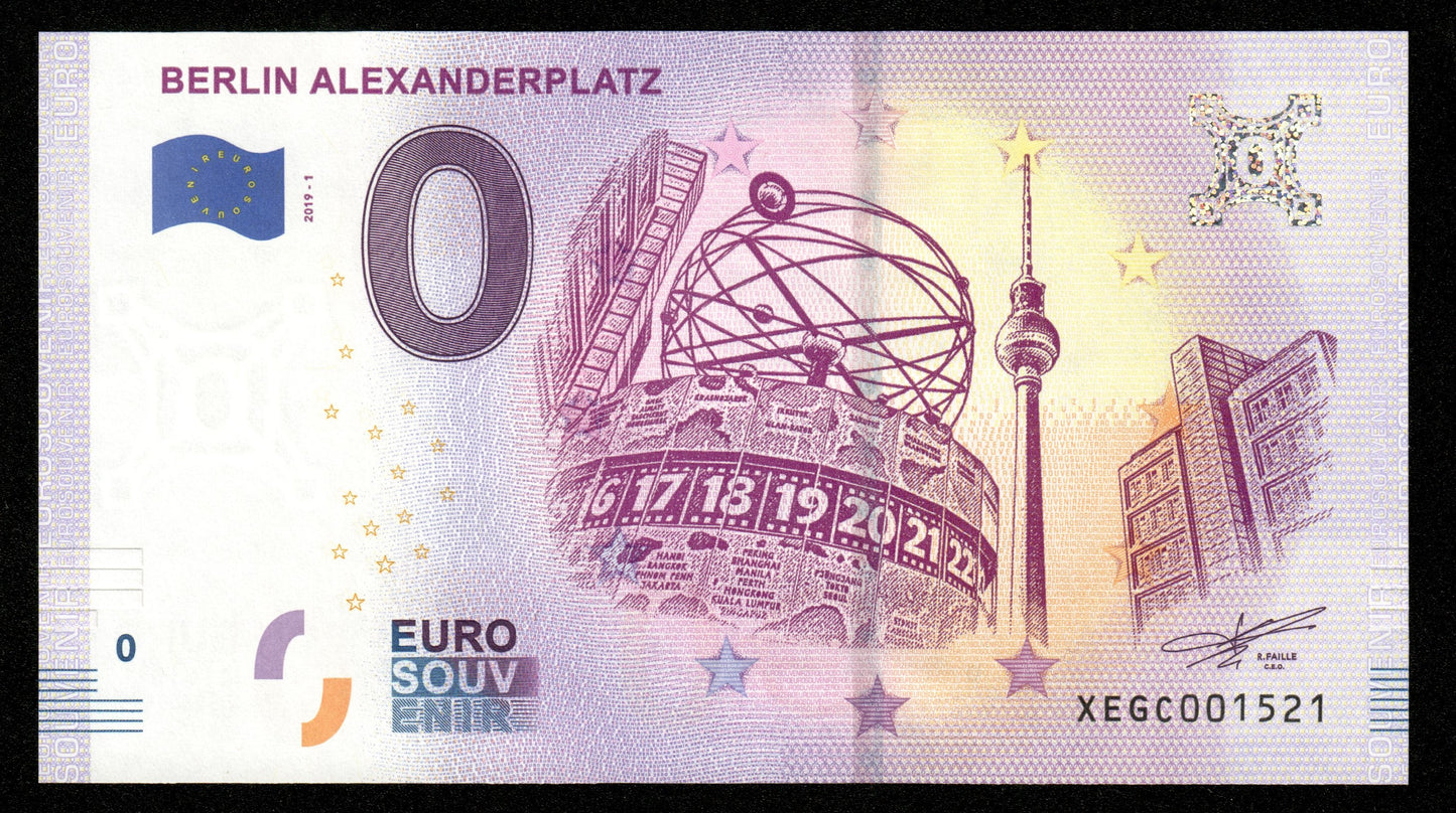 Billet Souvenir 0 Euro - Germany, BERLIN ALEXANDERPLATZ 2019-1 NEUF / UNC