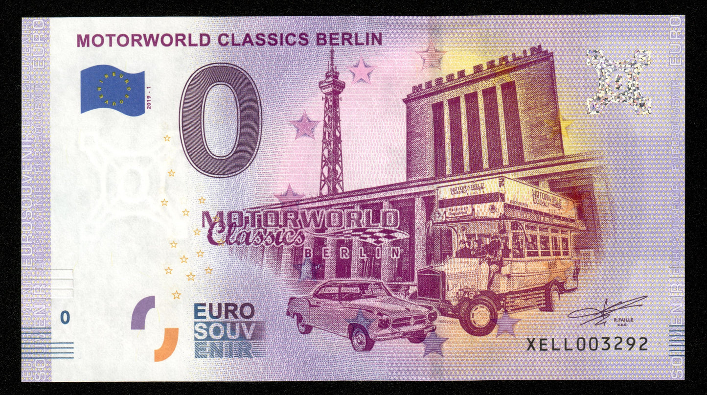 Billet Souvenir 0 Euro - Germany, MOTORWORLD CLASSICS BERLIN 2019-1 NEUF / UNC