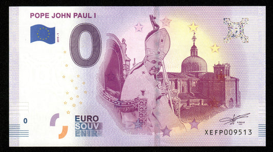 Billet Souvenir 0 Euro - POPE JOHN PAUL I 2019-1 NEUF / UNC