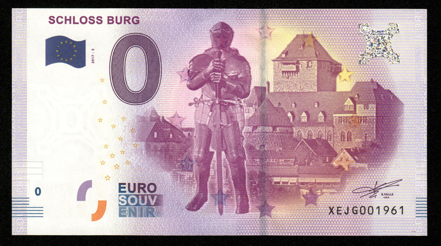 Billet Souvenir 0 Euro - Germany, SCHLOSS BURG 2017-3 NEUF / UNC