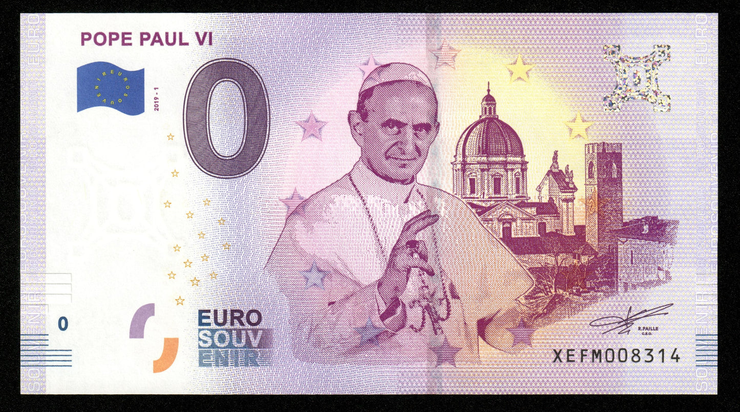 Billet Souvenir 0 Euro - POPE PAUL VI 2019-1 NEUF / UNC