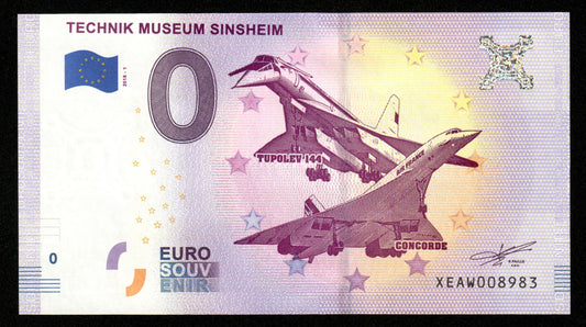 Billet Souvenir 0 Euro - Germany, TECHNIK MUSEUM SINSHEIM 2018-1 NEUF / UNC