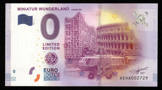 Billet Souvenir 0 Euro - MINIATUR WUNDERLAND HAMBURG 2017 LIMITED EDITION 2017-3A NEUF / UNC