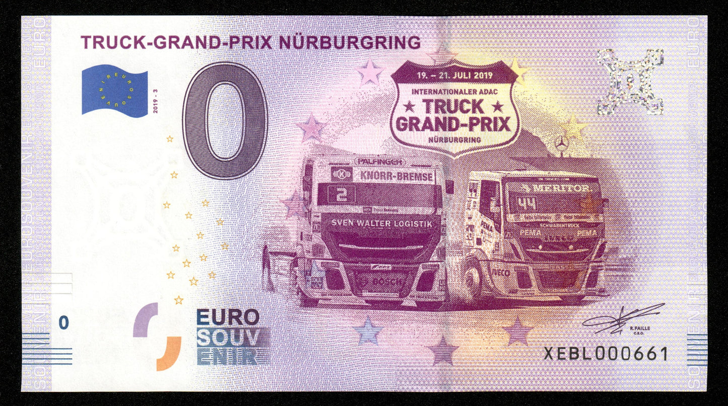 Billet Souvenir 0 Euro - Germany, TRUCK-GRAND-PRIX NÜRBURGRING 2019-3 NEUF / UNC