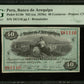 PEROU - PERU - Banco de Arequipa, 40 Centavos (1870s) Pick S116r pr.NEUF / PMG Choice About Unc 58