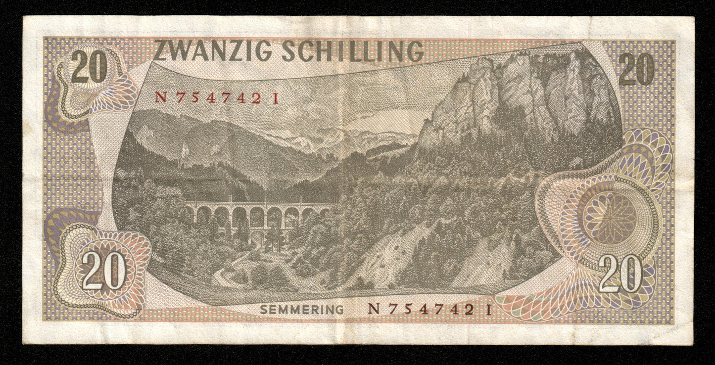 AUTRICHE - AUSTRIA - 20 Shillings 1967 P.142a TTB / VF