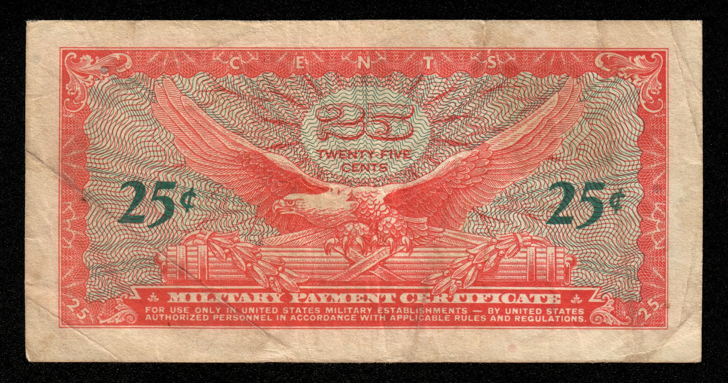 USA - 25 Cents Military Payment Certificate (1965) Series 641 P.M59 TB / Fine