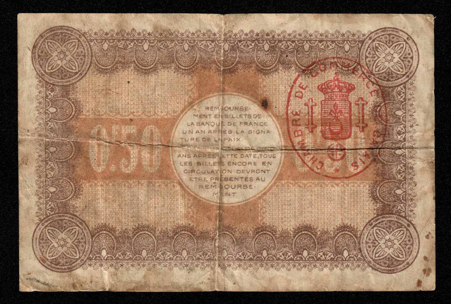 FRANCE - Chambre de Commerce de Calais, 50 Centimes 1916 JP.36.21 TB / Fine