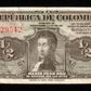 COLOMBIE - COLOMBIA - 1/2 Peso Oro 1948 P.345a TTB / VF