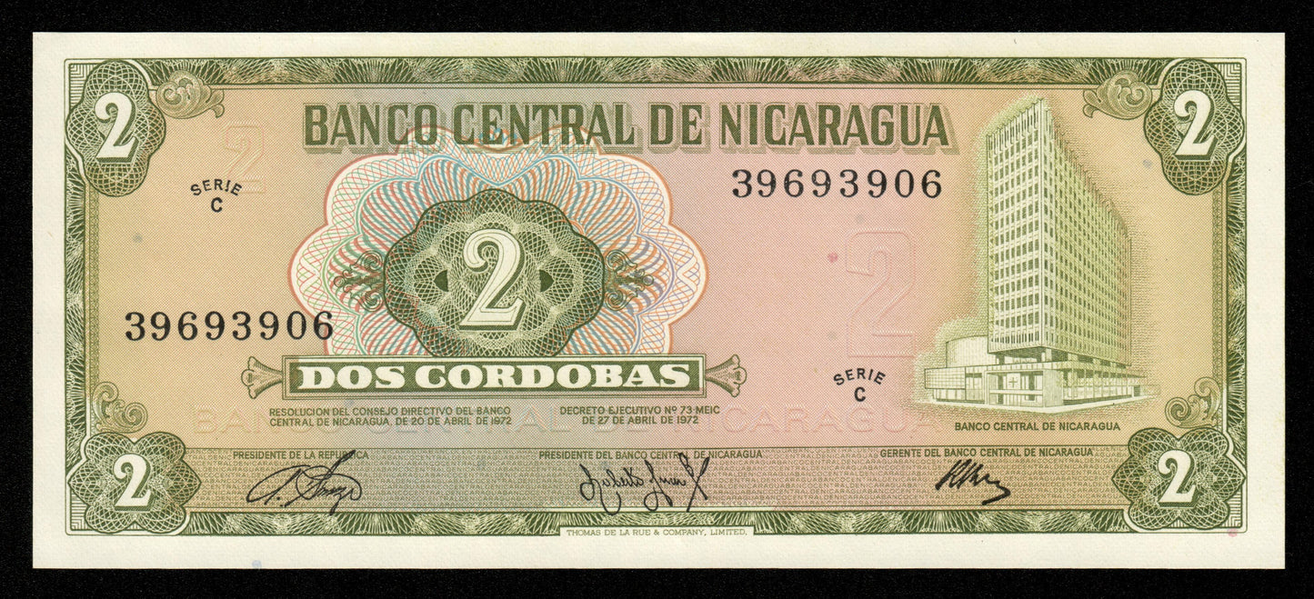 NICARAGUA - 2 Cordobas 1972 P.121a NEUF / UNC