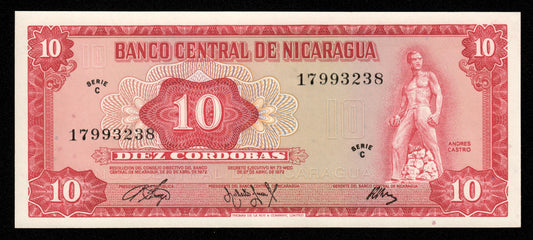 NICARAGUA - 10 Cordobas 1972 P.123 NEUF / UNC