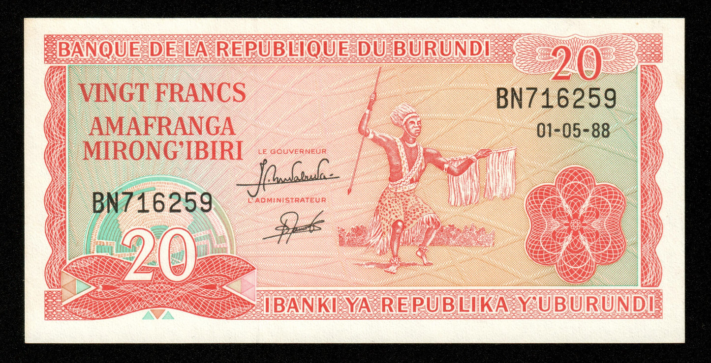 BURUNDI - 20 Francs 1988 P.27b pr.NEUF / UNC-