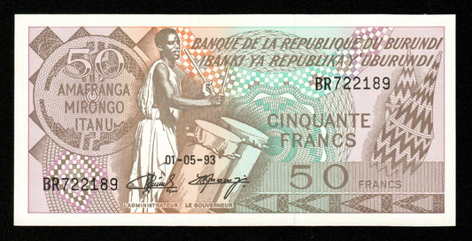 BURUNDI - 50 Francs 1993 P.28c pr.NEUF / UNC-