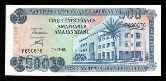 BURUNDI - 500 Francs 1988 P.30c pr.NEUF / UNC-