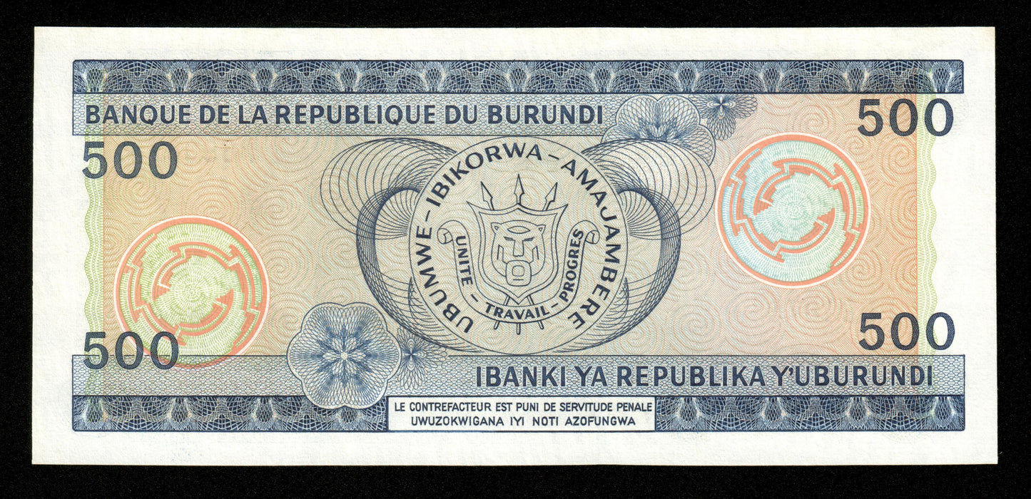 BURUNDI - 500 Francs 1988 P.30c pr.NEUF / UNC-