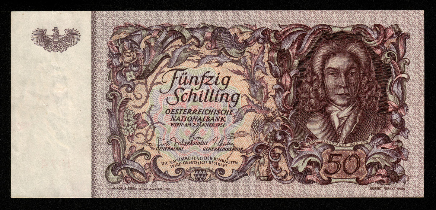 AUTRICHE - AUSTRIA - 50 Schilling 1951 P.130 TTB+ / VF+