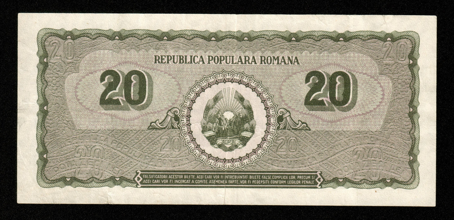 ROUMANIE - ROMANIA - 20 Lei 1950 P.84a TTB / VF