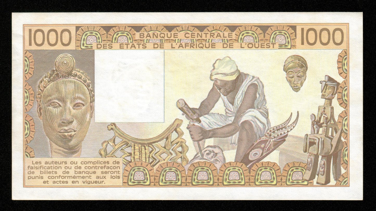 WEST AFRICAN STATES - IVORY COAST - 1000 Francs 1990 P.107Aj SUP+ / XF+