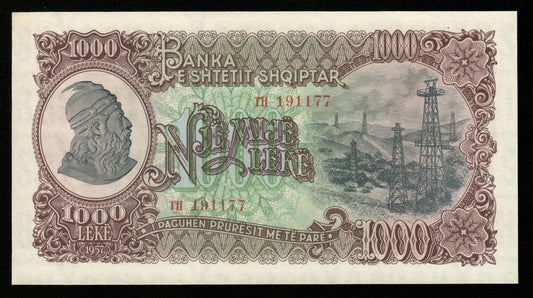 ALBANIE - ALBANIA - 1000 Leke 1957 P.32a pr.NEUF / UNC-