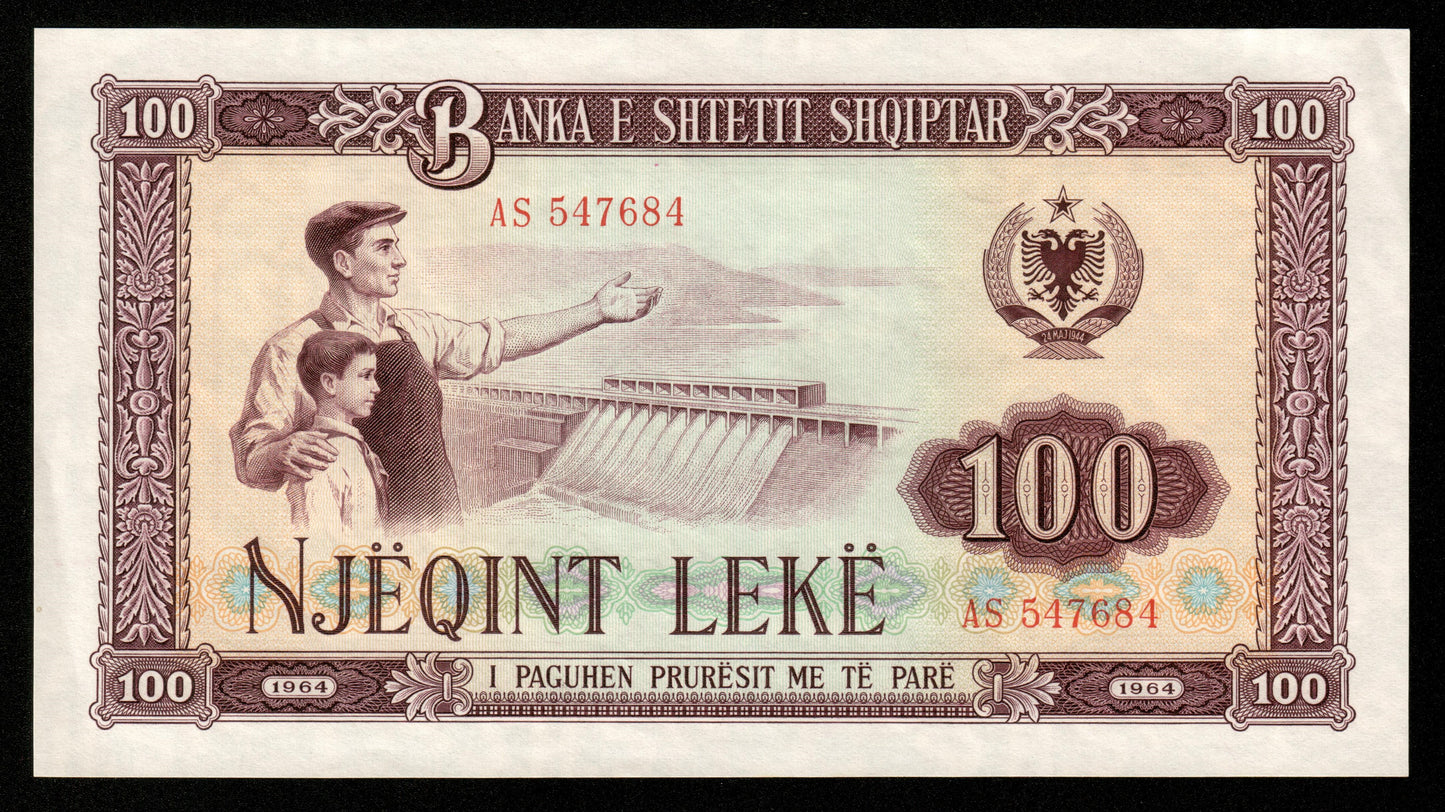 ALBANIE - ALBANIA - 100 Leke 1964 P.39a SPL / AU