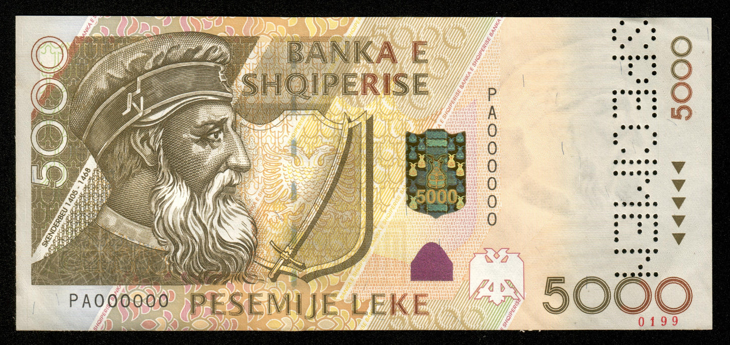 ALBANIE - ALBANIA - 5000 Leke 2001 Specimen P.70s SPL+ / AU+