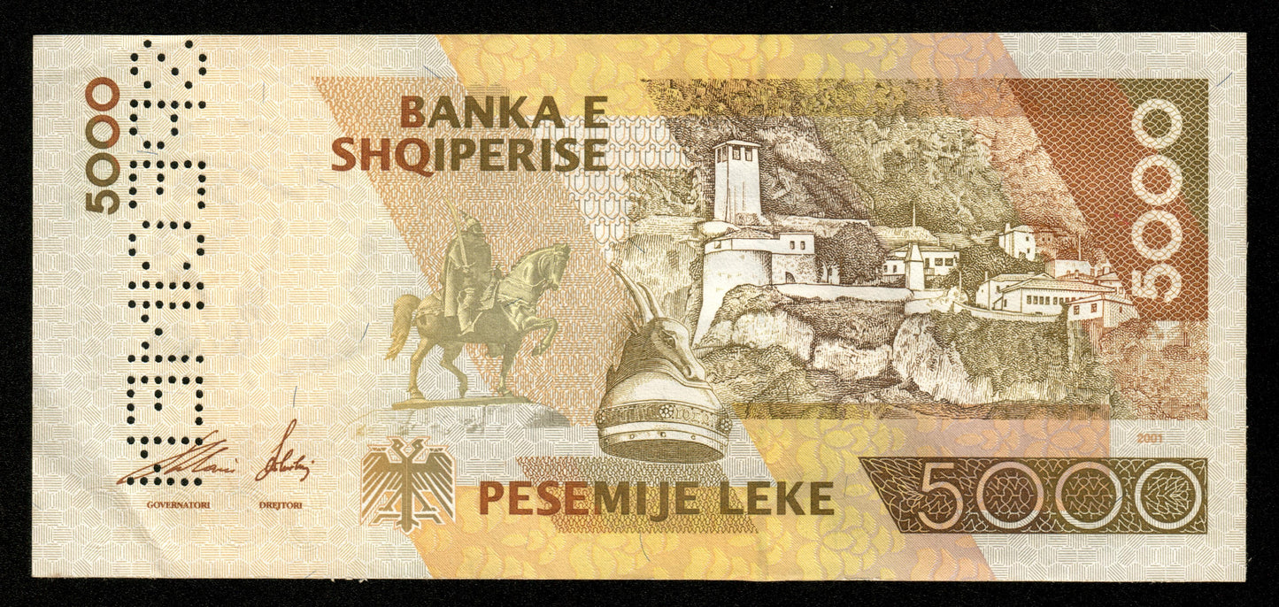 ALBANIE - ALBANIA - 5000 Leke 2001 Specimen P.70s SPL+ / AU+