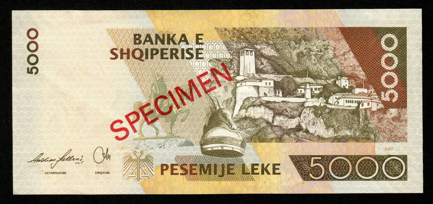 ALBANIE - ALBANIA - 5000 Leke 2007 Specimen P.75as SUP+ / XF+