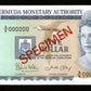 BERMUDES - BERMUDA - 1 Dollar 1986 Specimen P.26s NEUF / UNC