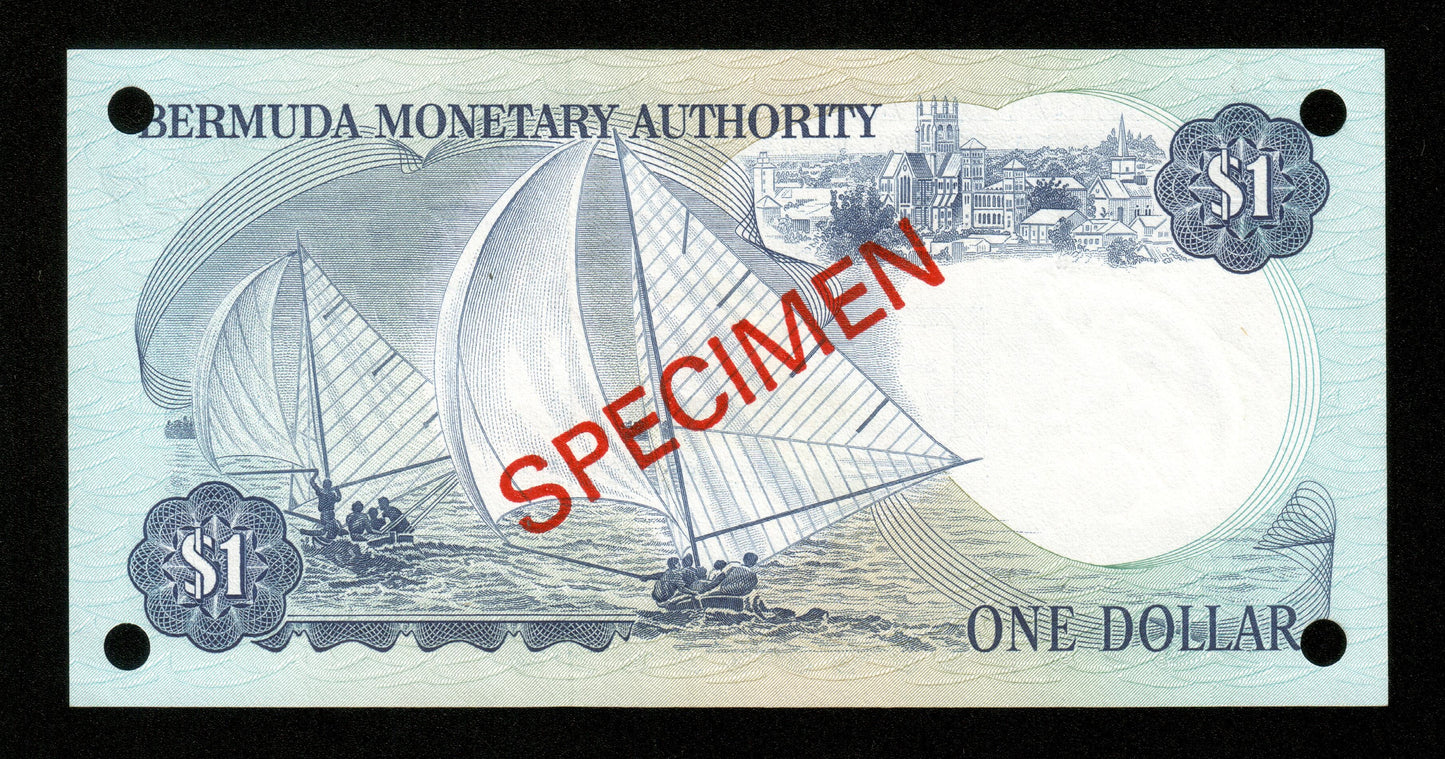 BERMUDES - BERMUDA - 1 Dollar 1986 Specimen P.26s NEUF / UNC