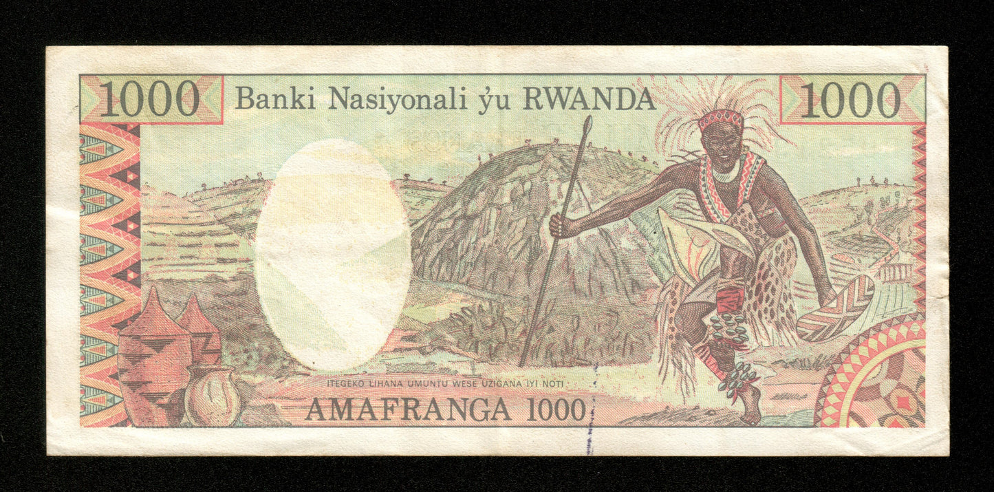 RWANDA - 1000 Francs 1978 P.14a TTB / VF