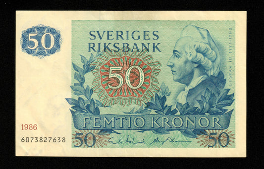 SUÈDE - SWEDEN - 50 Kronor 1986 P.53d TTB+ / VF+