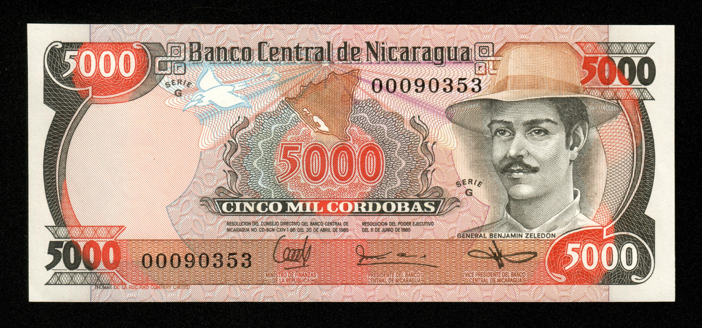 NICARAGUA - 5000 Cordobas 1985 P.146 NEUF / UNC