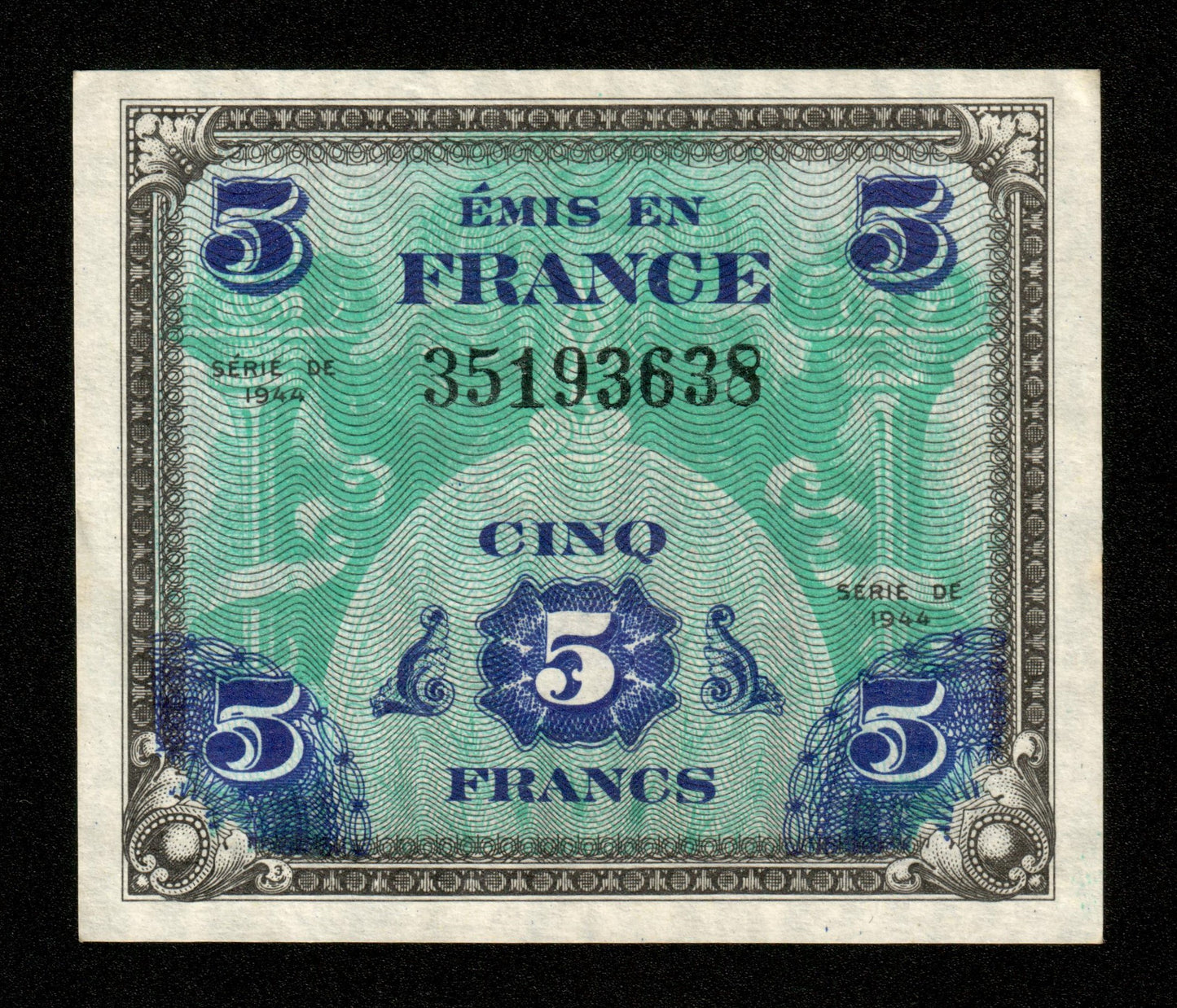 FRANCE - Trésor - 5 Francs Drapeau 1944 VF.17.01, P.115a SUP+ / XF+